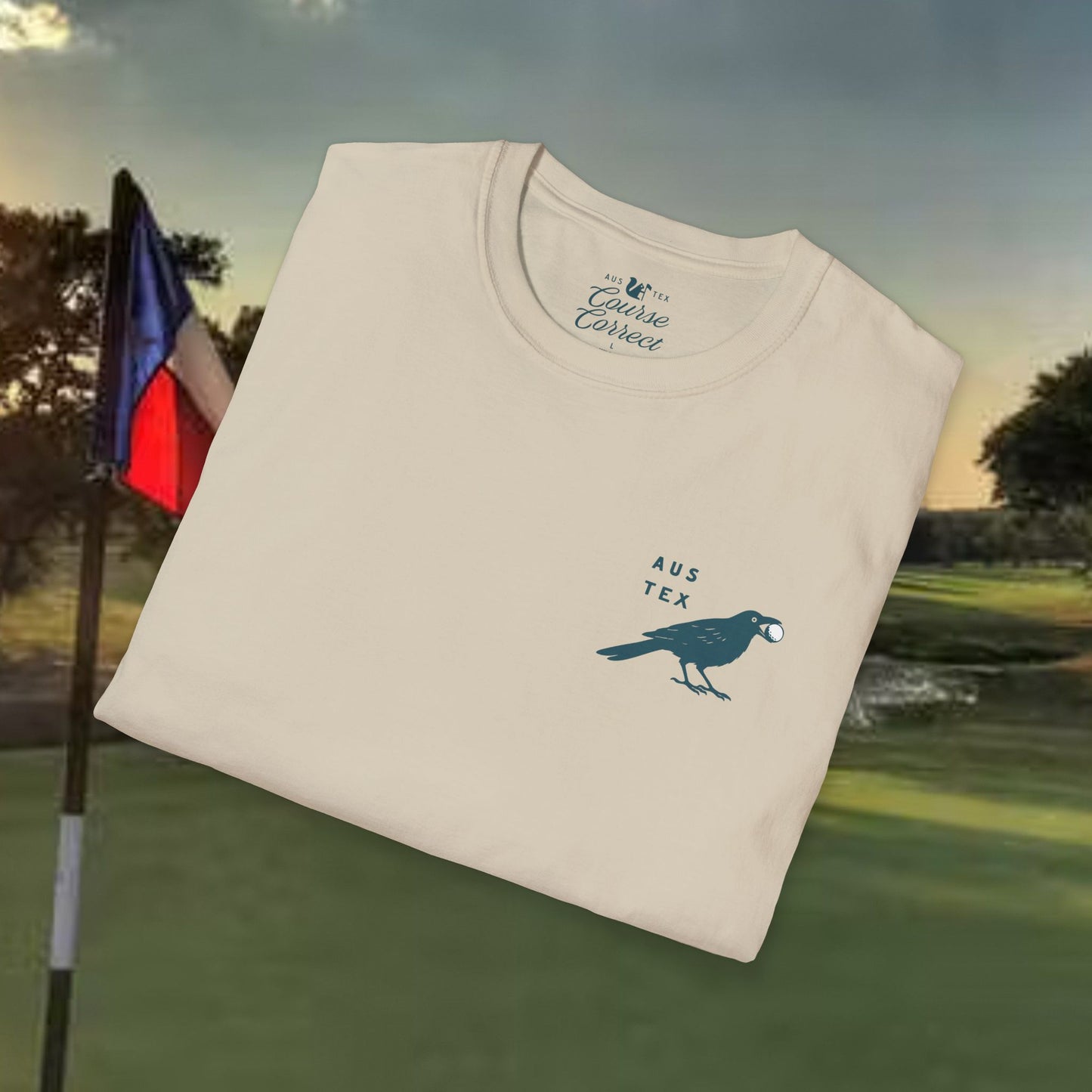 Course Correct Golf - Birdie Hunting Golf Tee - Cream - Fold