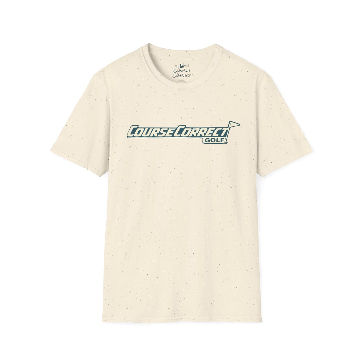 Course Correct Golf - Off Course Badge Golf Tee - Cream t-shirt - Neck