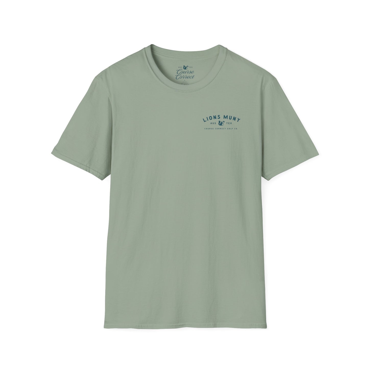 Course Correct Golf - Lions Muny Golf Tee - Green t-shirt - Front
