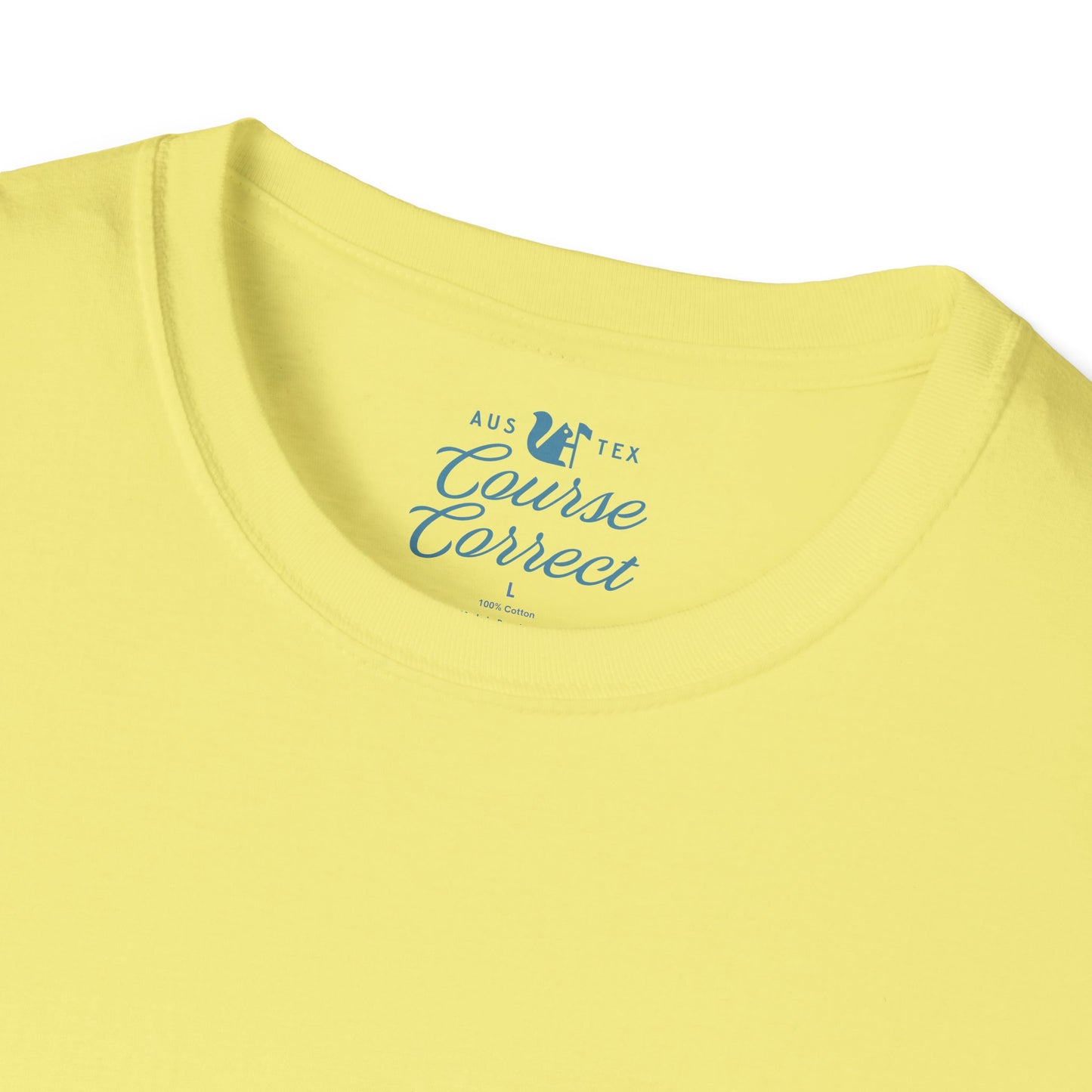 Course Correct Golf - Crossed Club Classic Golf Tee - Yellow - Neck