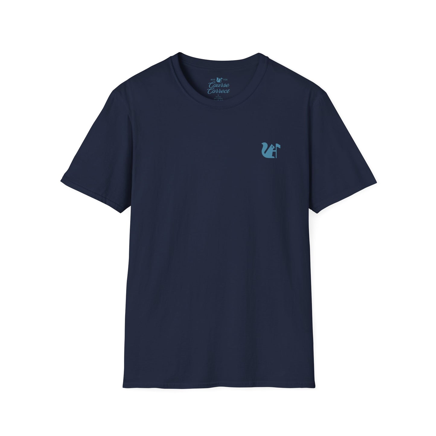 Course Correct Golf - Crossed Club Classic Golf Tee - Navy - Front