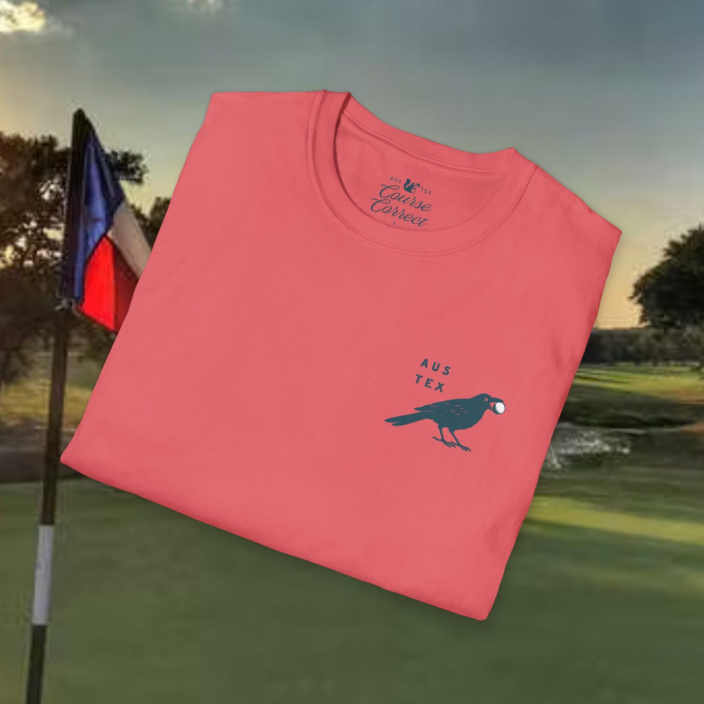 Course Correct Golf - Birdie Hunting Golf Tee - Salmon - Neck