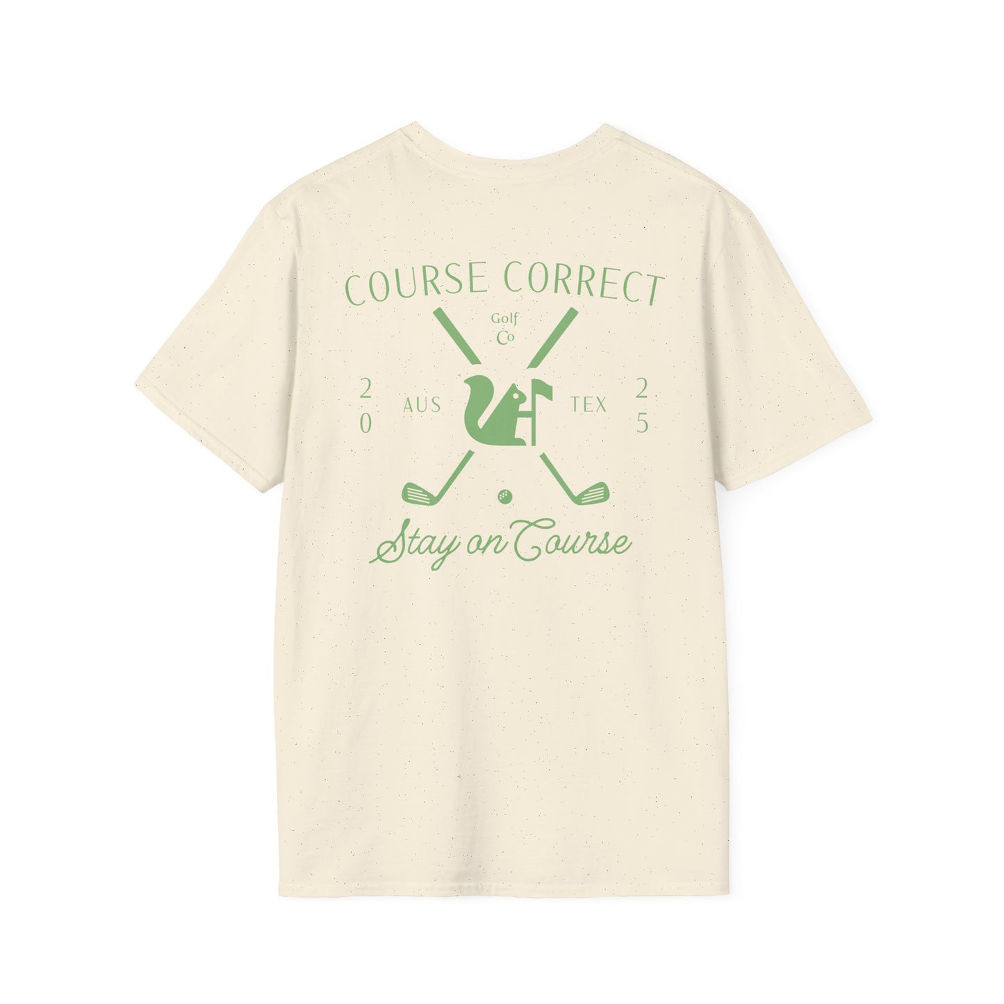 Course Correct Golf - Crossed Club Classic Golf Tee - Natural - Back
