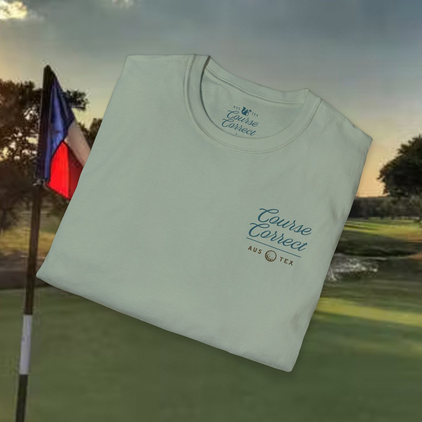 Course Correct Golf - Big Shot (Sasquatch) Golf Tee - Green t-shirt - Fold