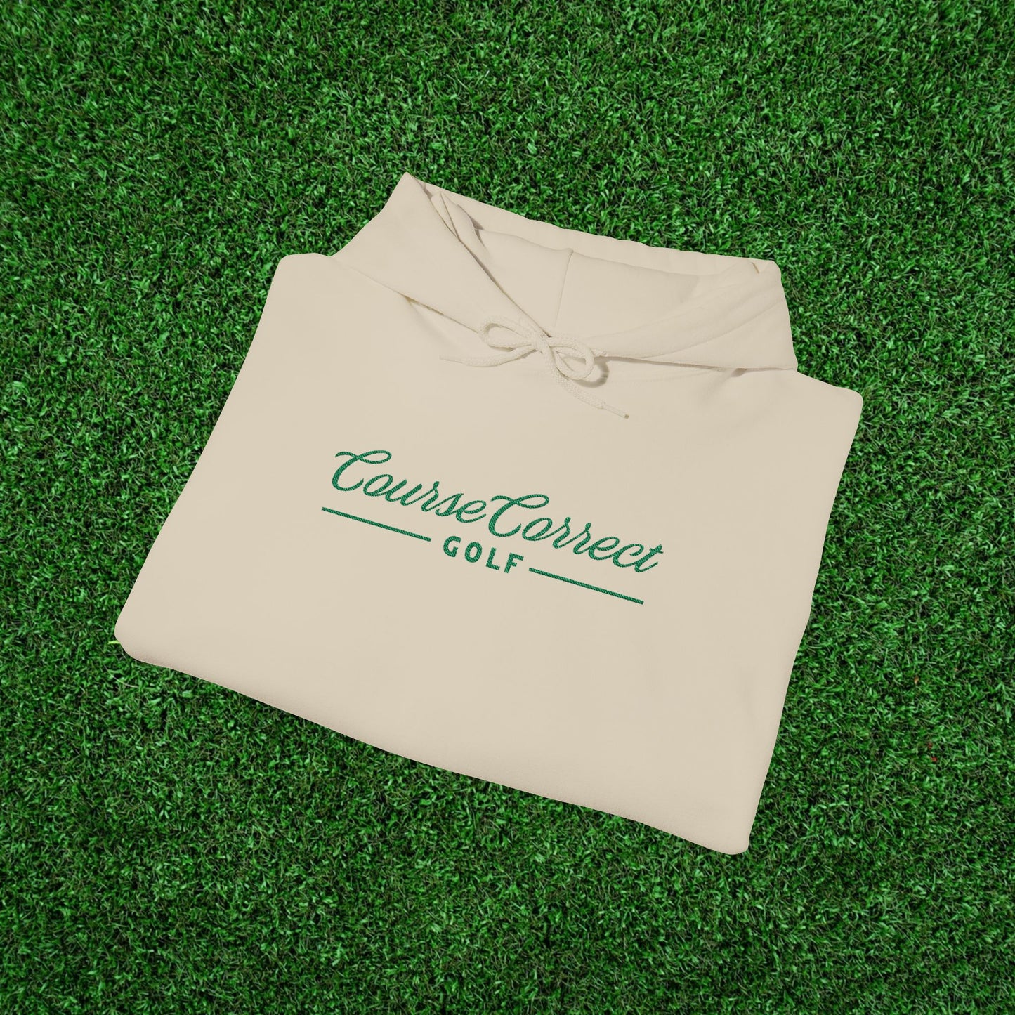 Course Correct Classic Script Hoodie Sweatshirt (Embroidered) Heavy Blend™