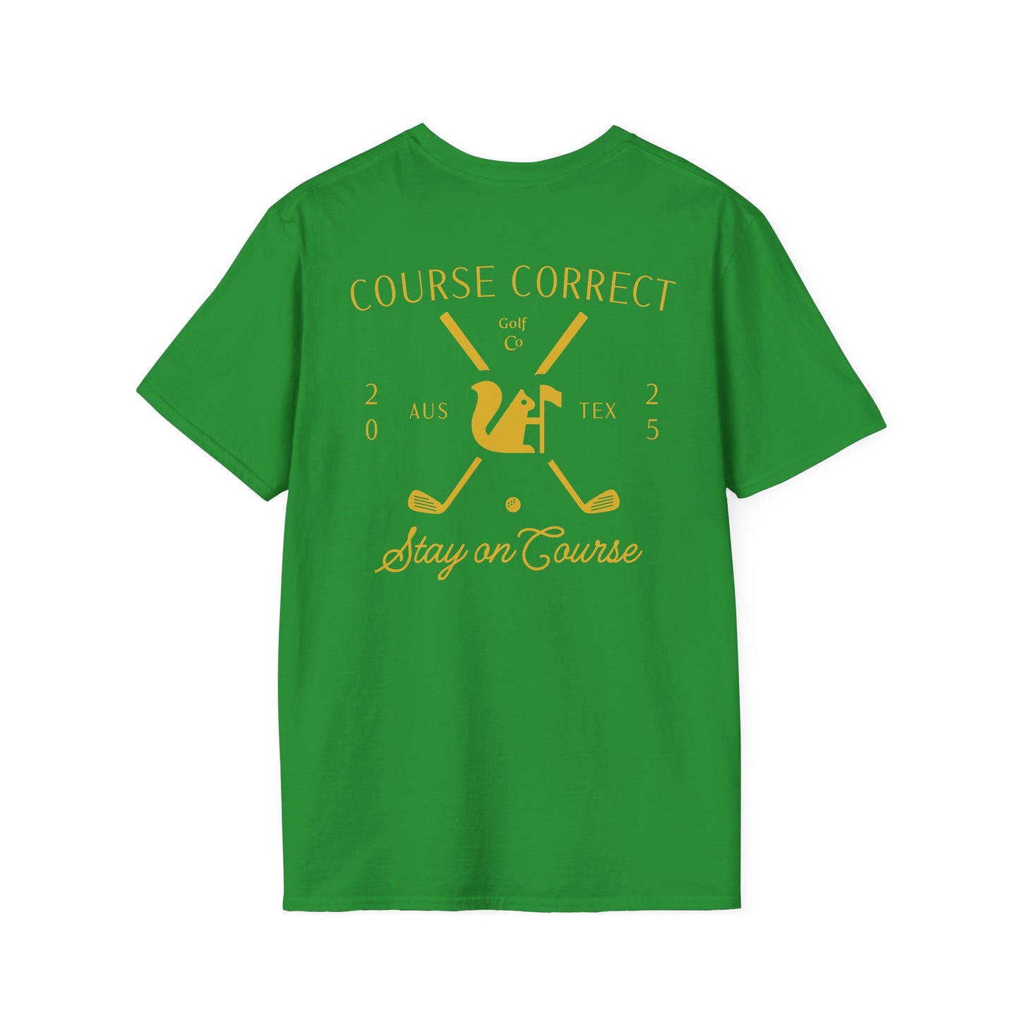 Course Correct Golf - Crossed Club Classic Golf Tee - Green - Back