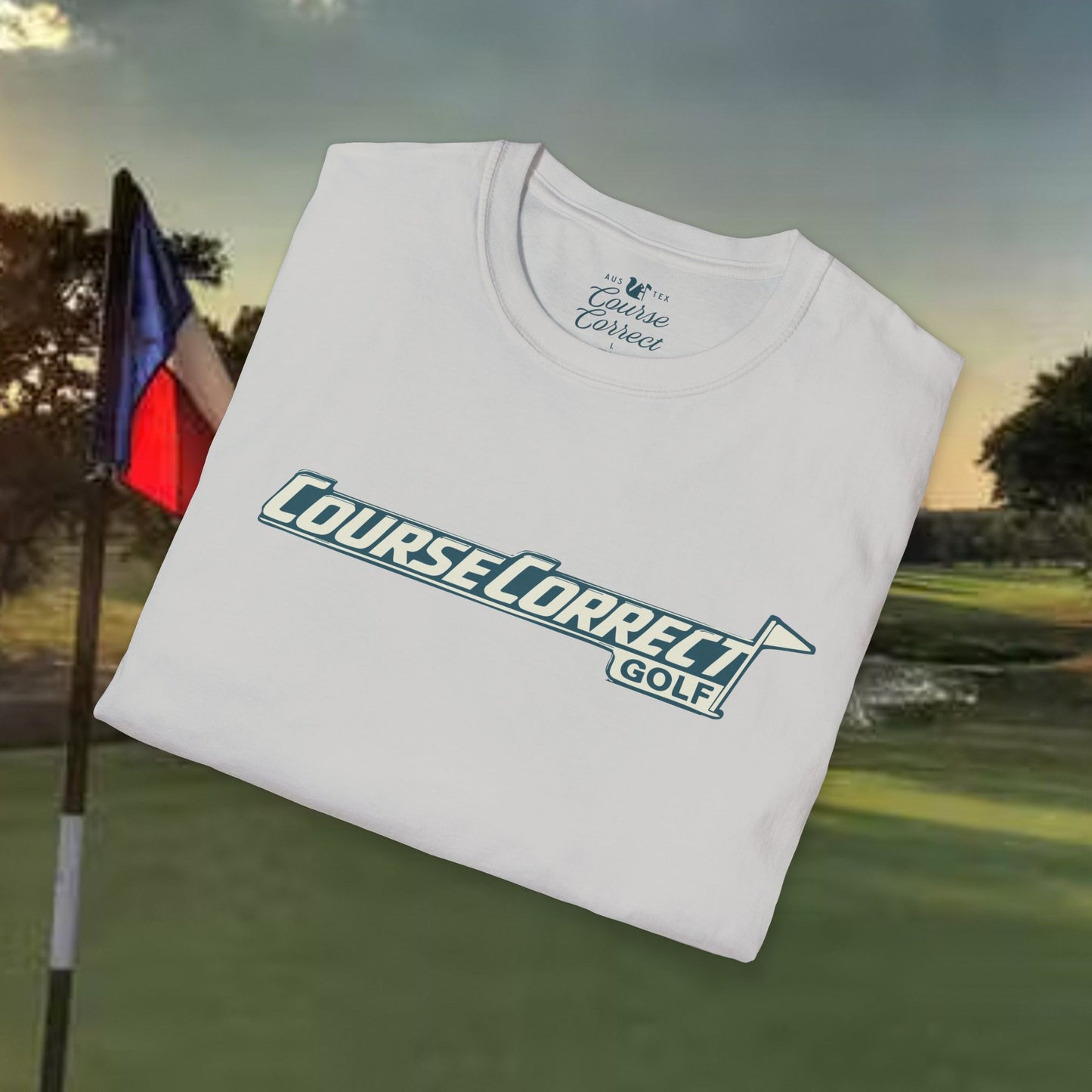 Course Correct Golf - Lions Muny Golf Tee - Gray t-shirt - Neck