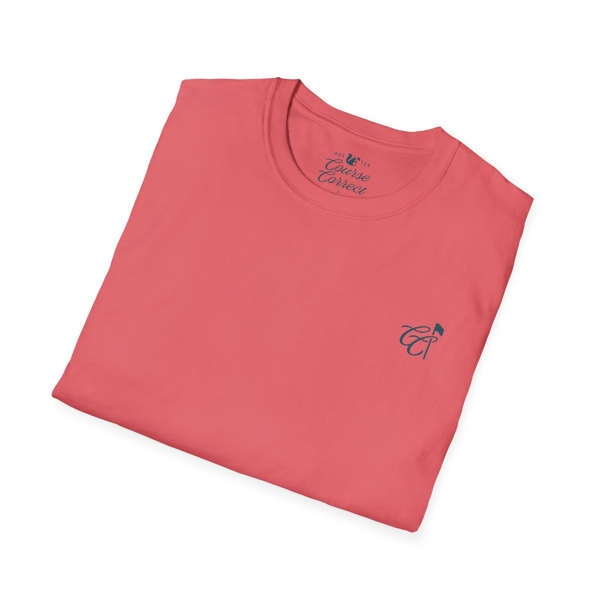 Course Correct Golf - Torrey South Golf Course Tee - Salmon - Fold