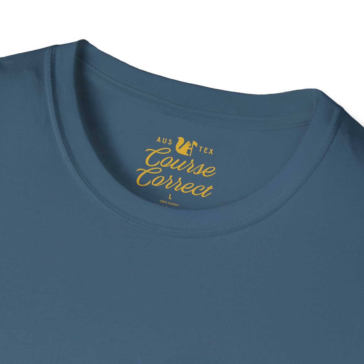 Course Correct Golf - Crossed Club Classic Golf Tee - Blue - Neck