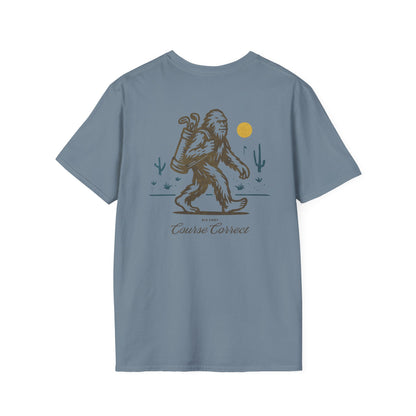 Course Correct Golf - Big Shot (Sasquatch) Golf Tee - Blue t-shirt - Back