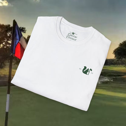 Course Correct Golf - Oakmont Golf Tee - White t-shirt - Fold