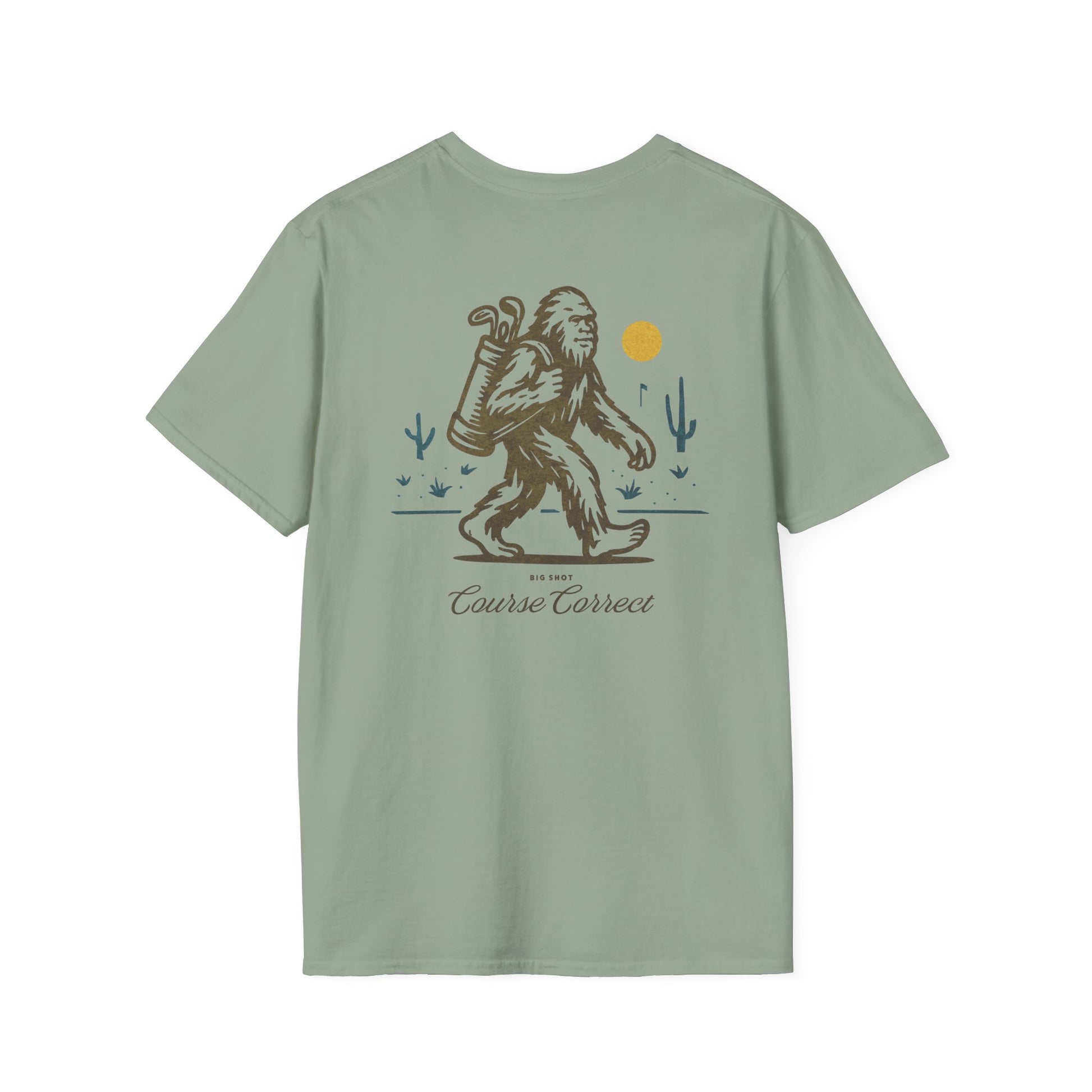Course Correct Golf - Big Shot (Sasquatch) Golf Tee - Green t-shirt - Back
