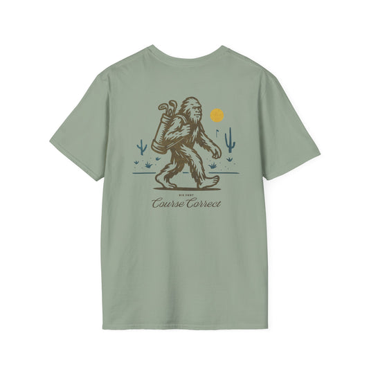 Course Correct Golf - Big Shot (Sasquatch) Golf Tee - Green t-shirt - Back