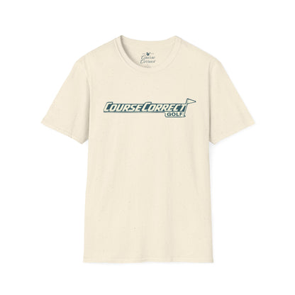 Course Correct Golf - Off Course Badge Golf Tee - Cream t-shirt - Neck