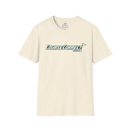 Course Correct Golf - Off Course Badge Golf Tee - Cream t-shirt - Neck