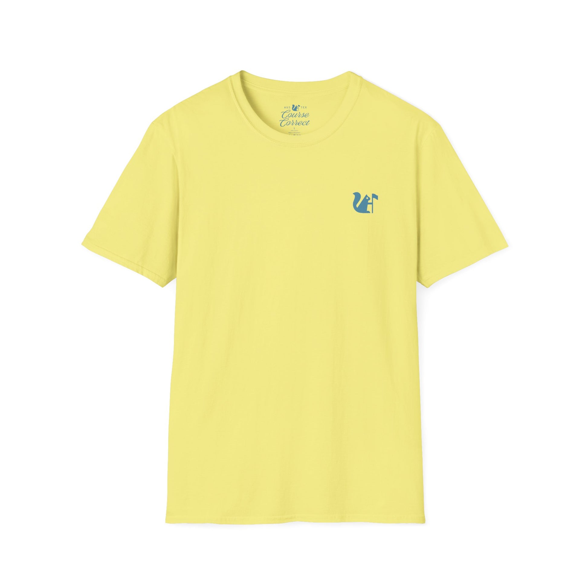 Course Correct Golf - Crossed Club Classic Golf Tee - Yellow - Front