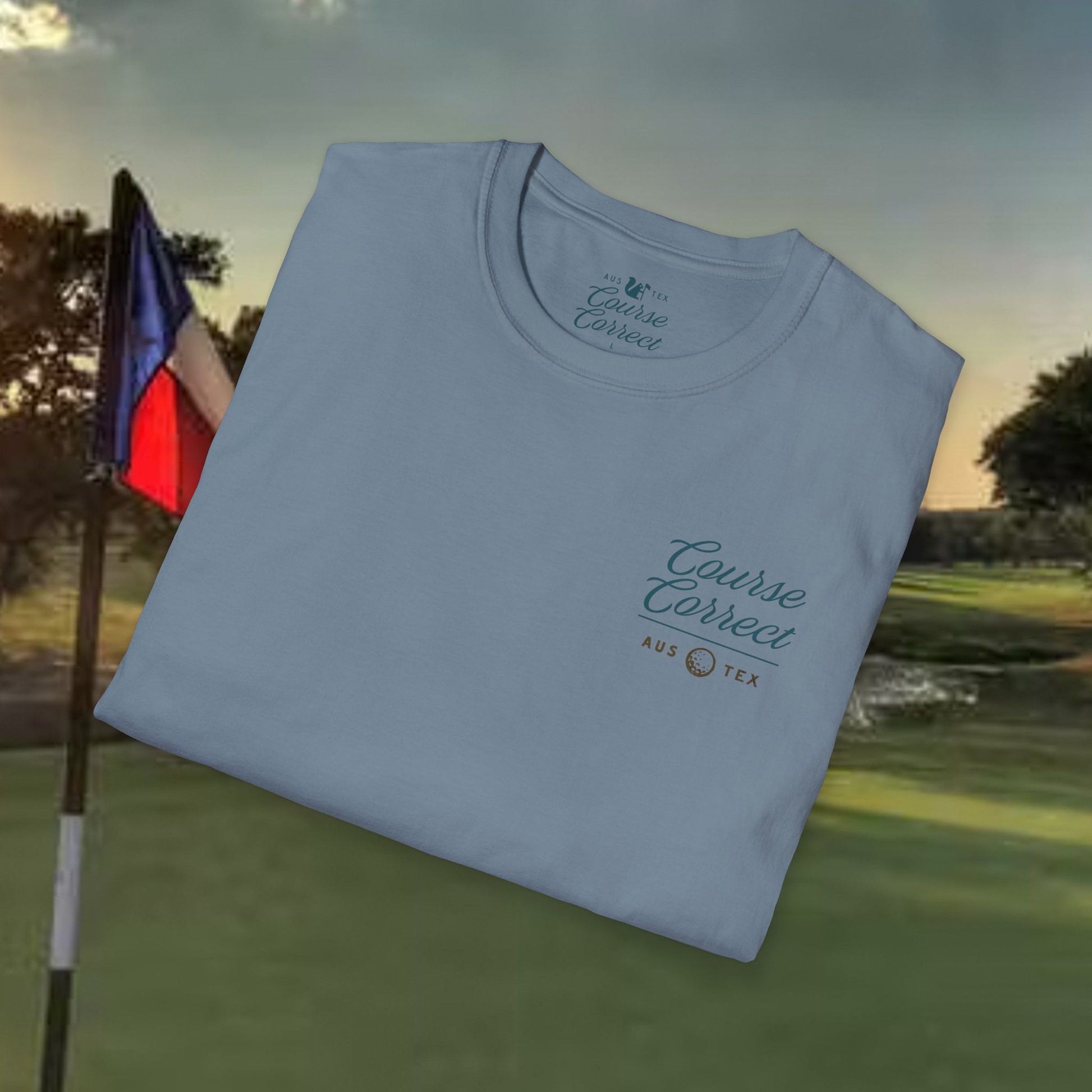 Course Correct Golf - Big Shot (Sasquatch) Golf Tee - Blue t-shirt - Fold