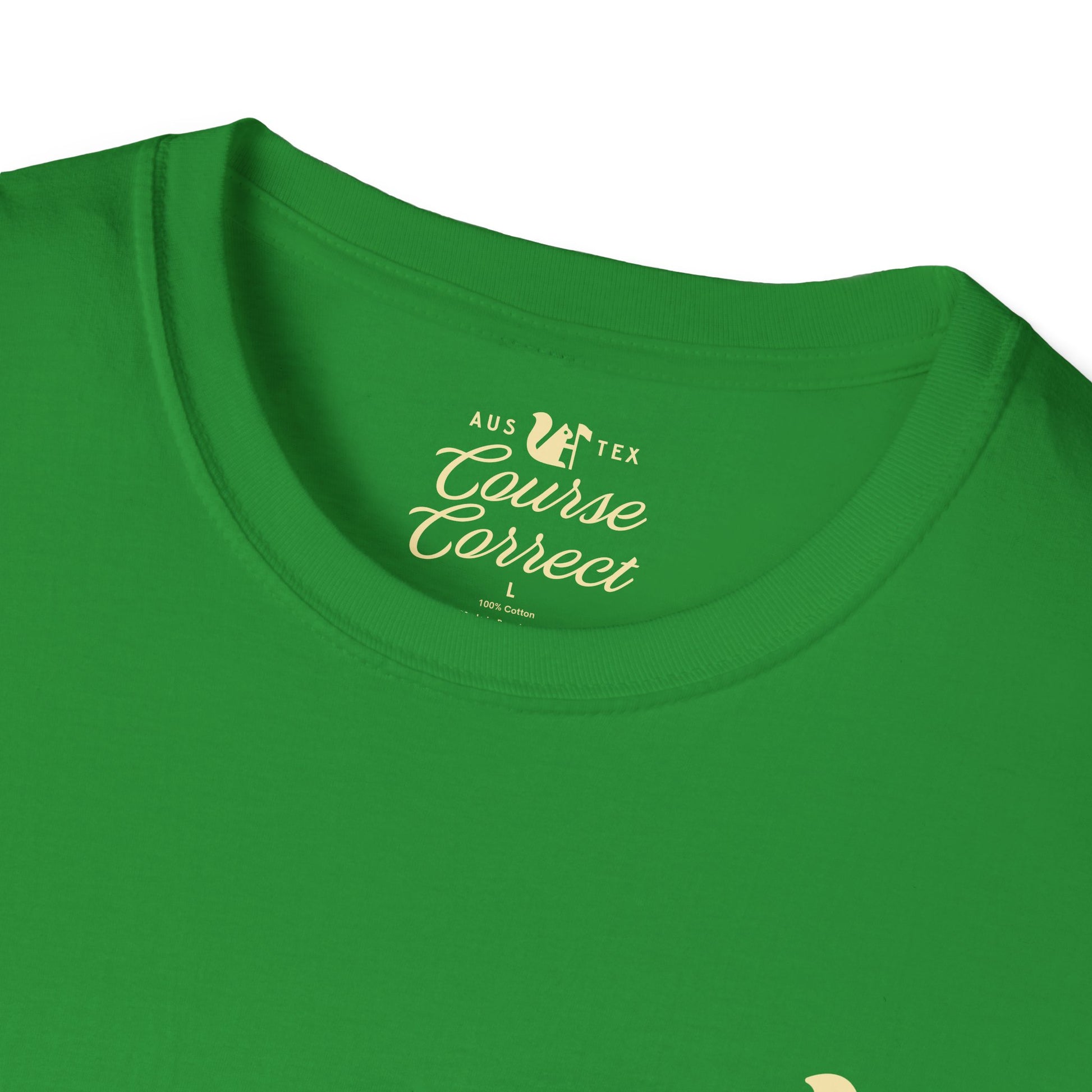 Course Correct Golf - Oakmont Golf Tee - Green t-shirt - Neck