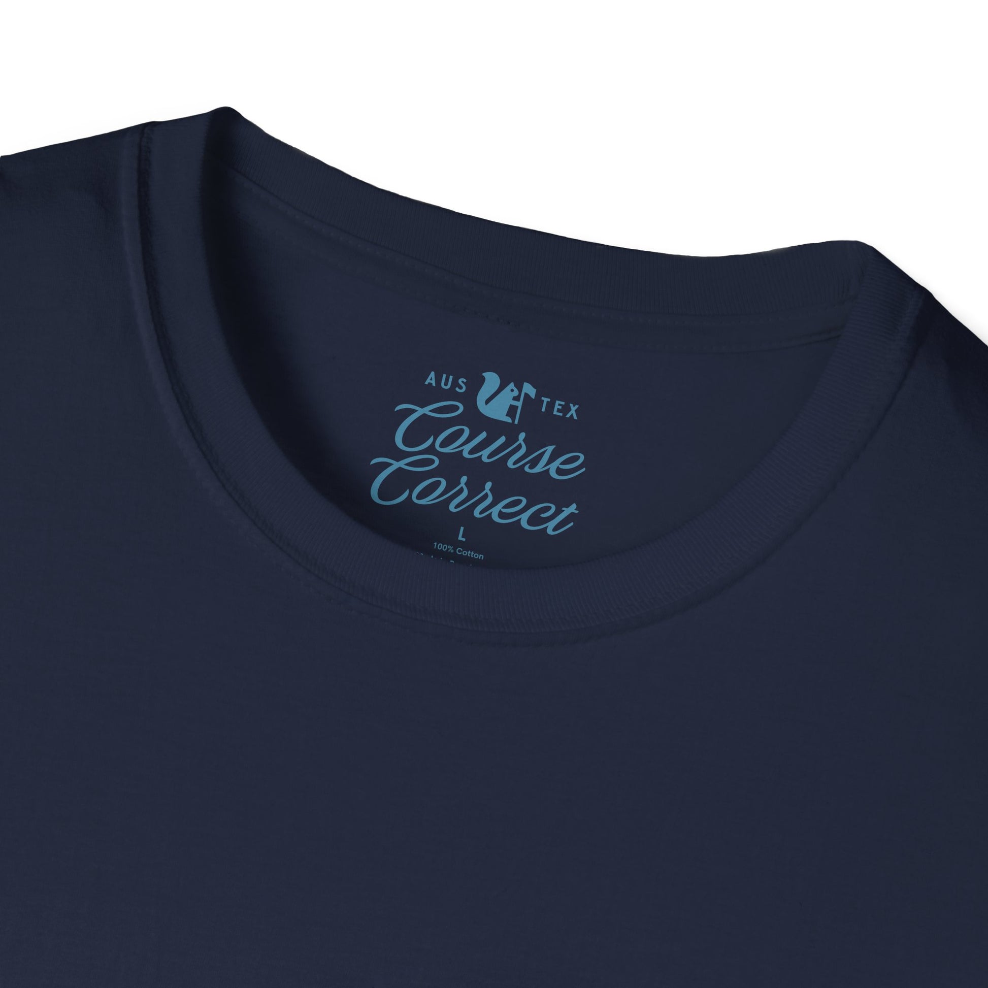 Course Correct Golf - Crossed Club Classic Golf Tee - Navy - Neck