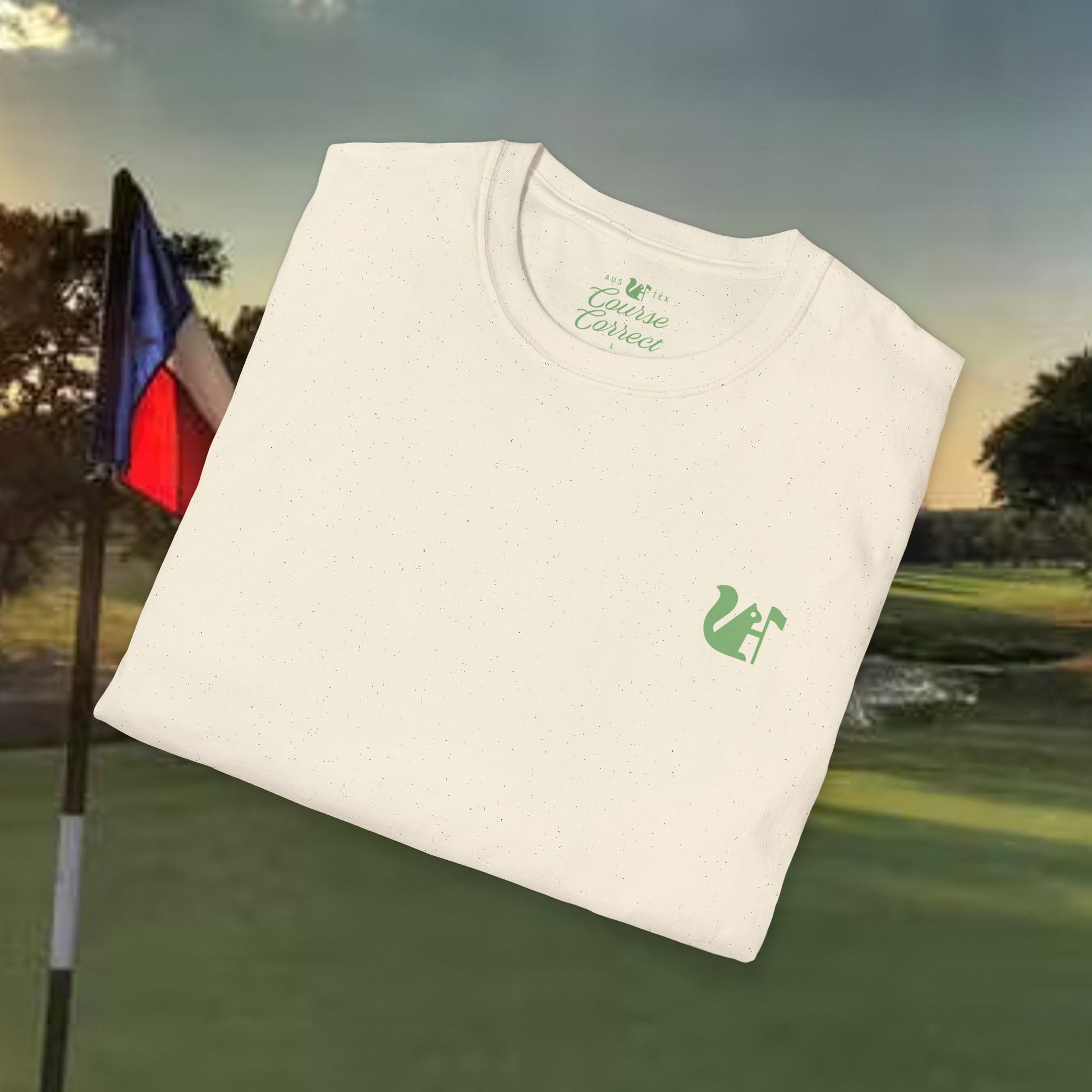 Course Correct Golf - Crossed Club Classic Golf Tee - Natural - Fold