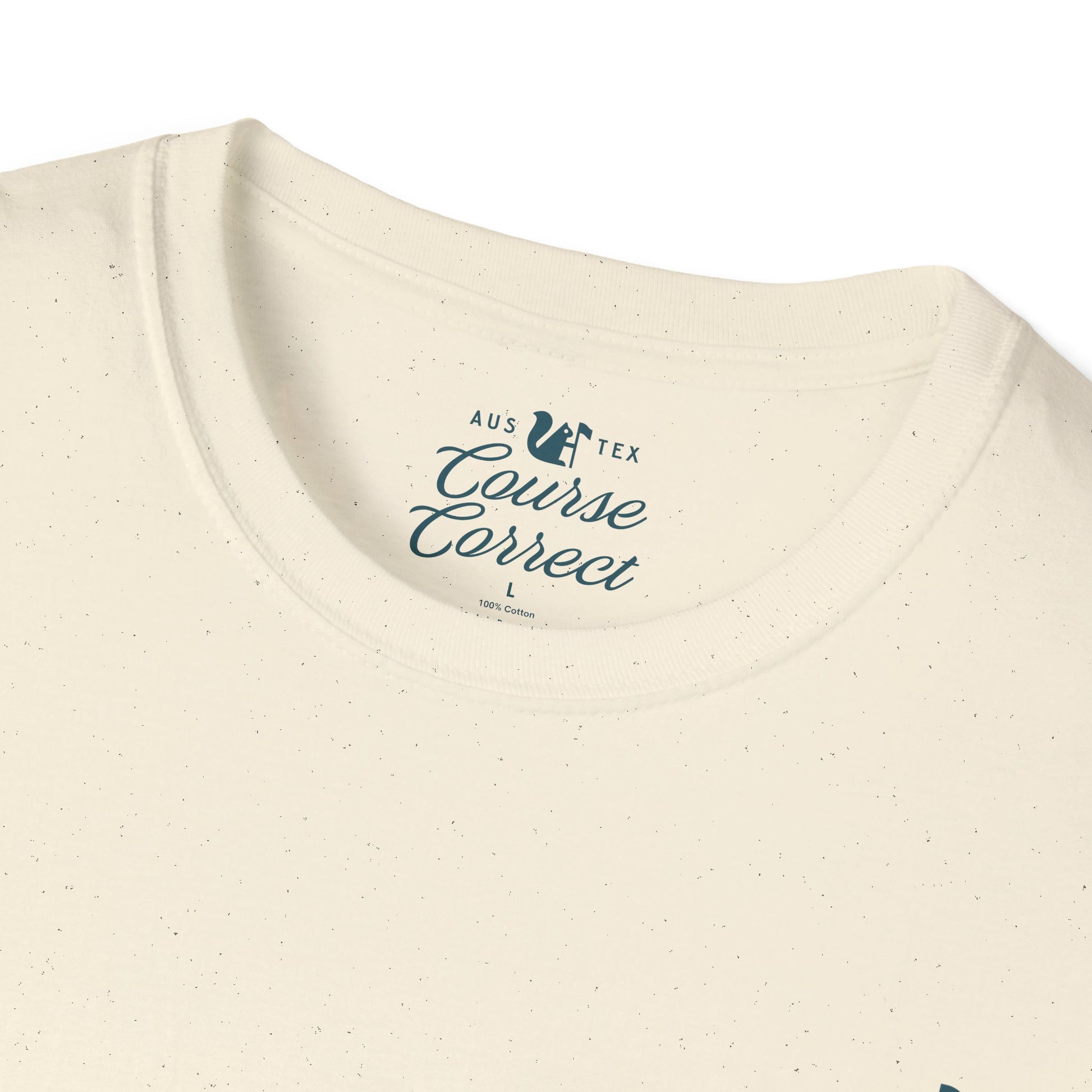 Course Correct Golf - Torrey South Golf Course Tee - Cream - Neck
