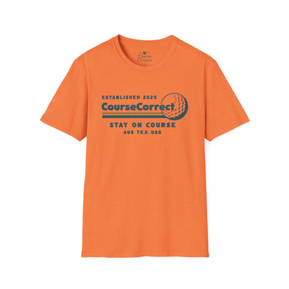 Course Correct Golf - Mini Golf Sunset Tee - Orange t-shirt - Front
