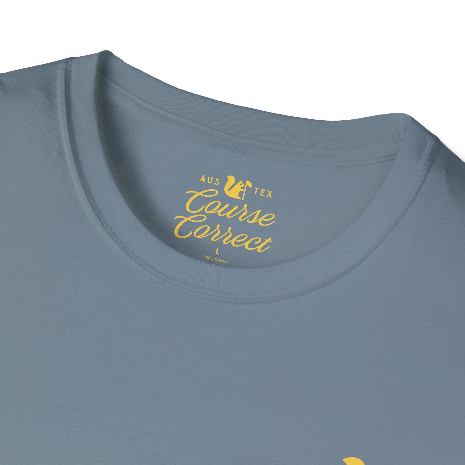 Course Correct Golf - Oakmont Golf Tee - Blue t-shirt - Neck