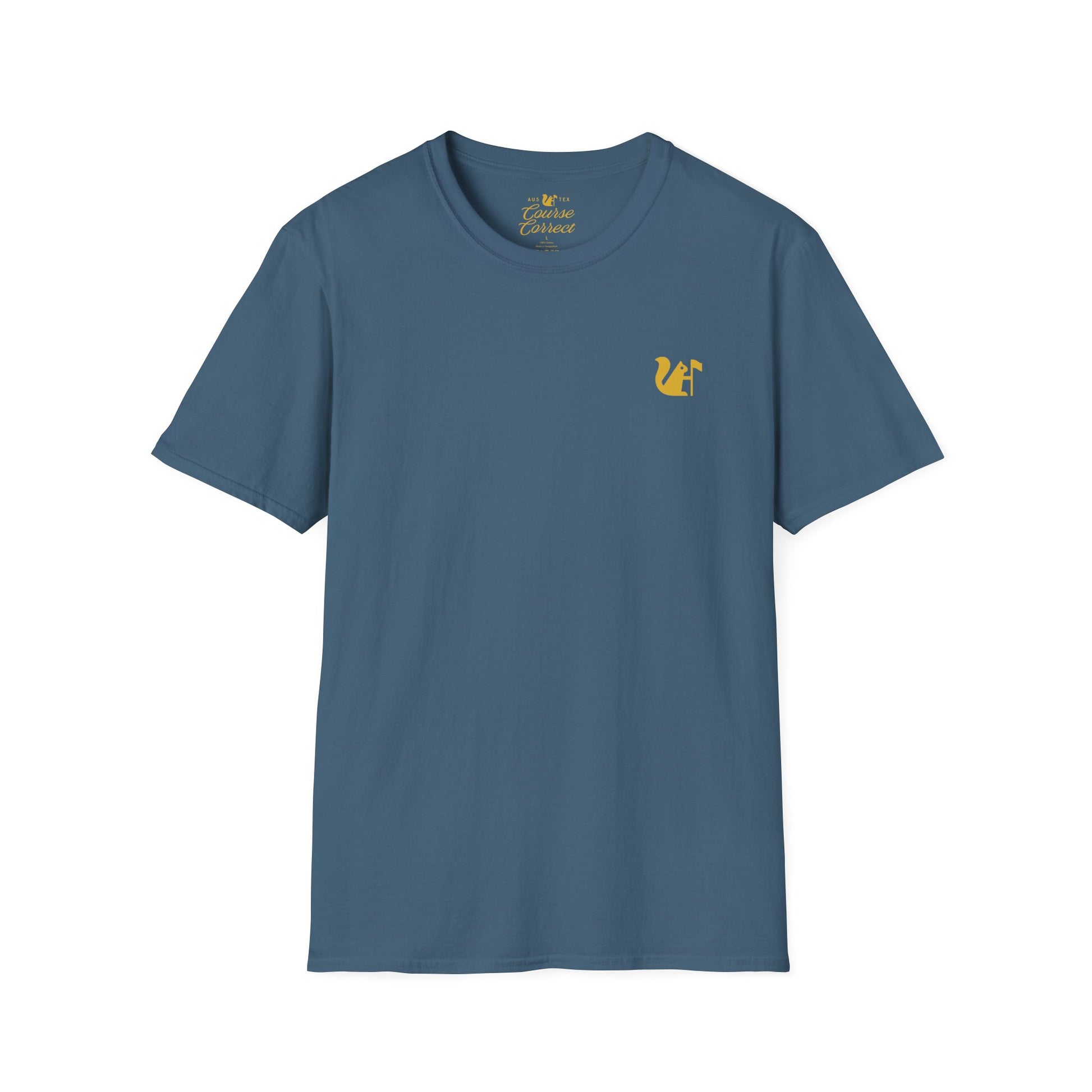 Course Correct Golf - Crossed Club Classic Golf Tee - Blue - Front