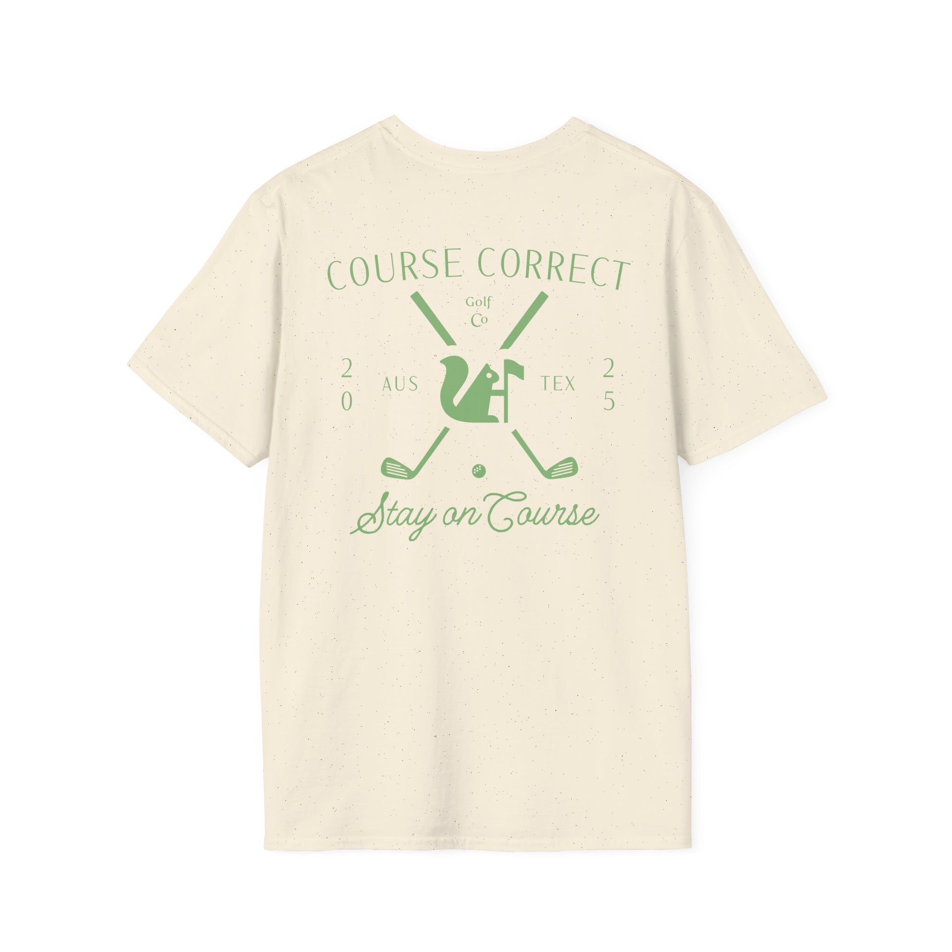 Course Correct Golf - Crossed Club Classic Golf Tee - Natural - Back