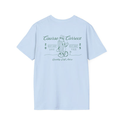 Course Correct Golf - Walking Bag Golf Tee - Blue t-shirt - Back