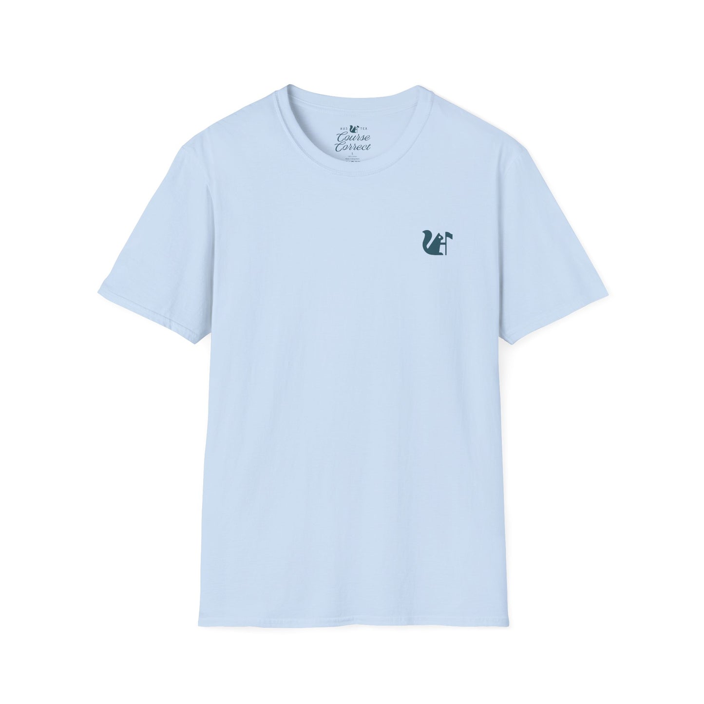 Course Correct Golf - Crossed Club Classic Golf Tee - Baby Blue - Front