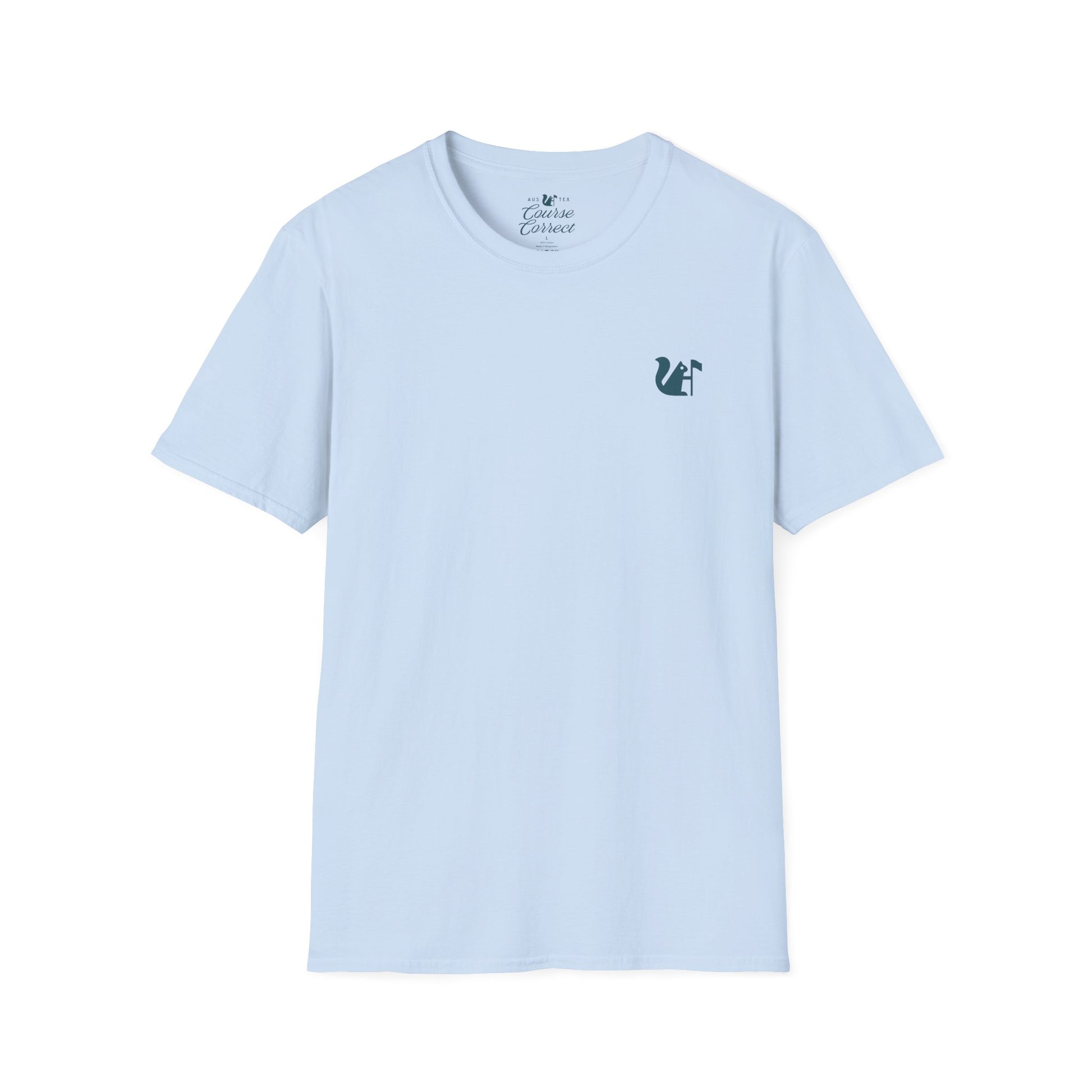 Course Correct Golf - Crossed Club Classic Golf Tee - Baby Blue - Front