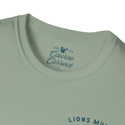 Course Correct Golf - Lions Muny Golf Tee - Green t-shirt - Neck