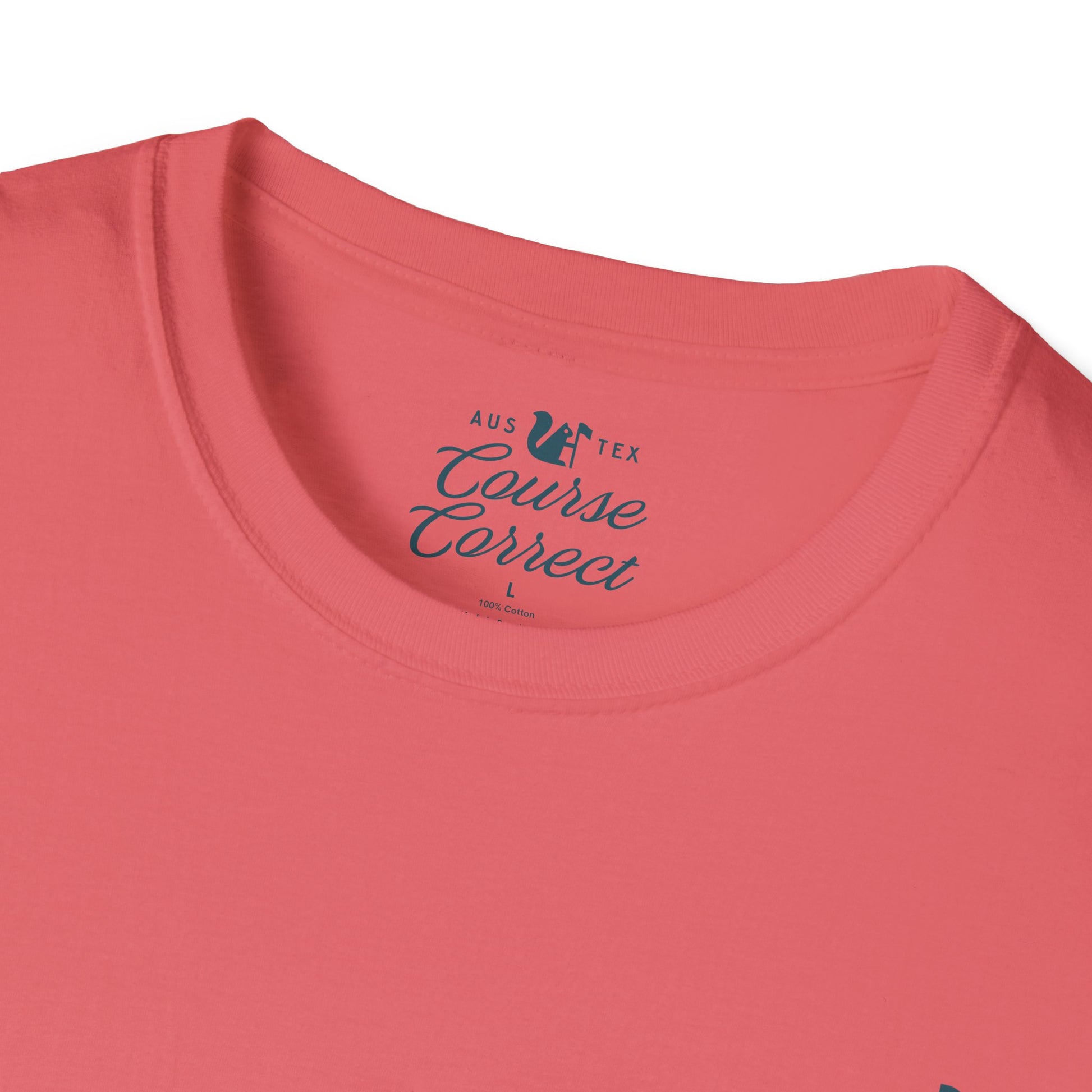 Course Correct Golf - Torrey South Golf Course Tee - Salmon - Neck