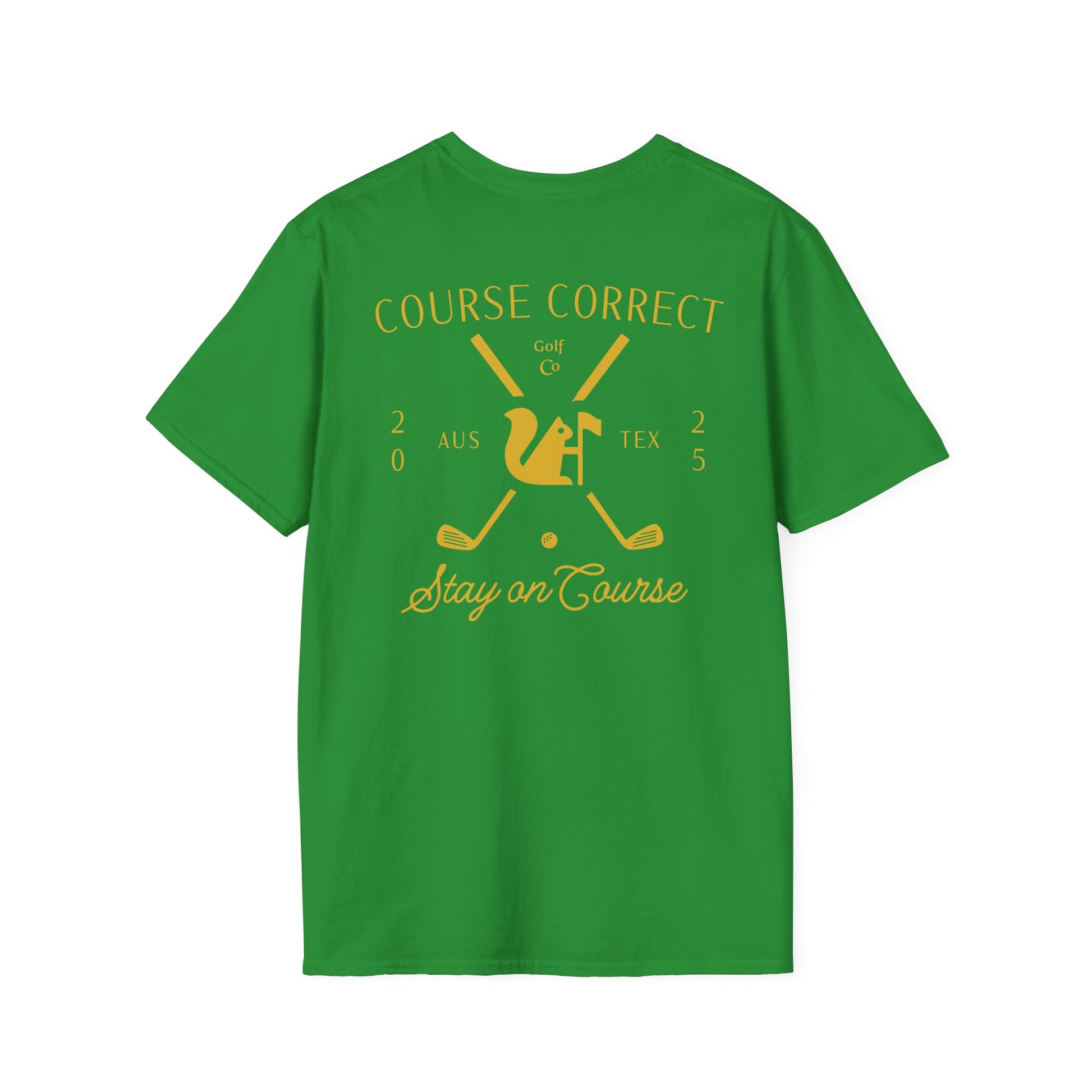 Course Correct Golf - Crossed Club Classic Golf Tee - Green - Back