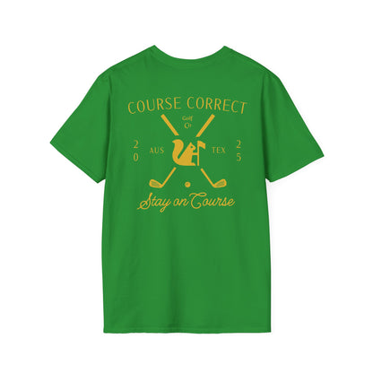 Course Correct Golf - Crossed Club Classic Golf Tee - Green - Back
