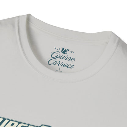 Course Correct Golf - Lions Muny Golf Tee - Gray t-shirt - Neck