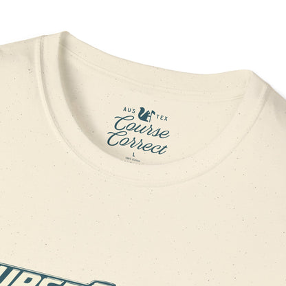 Course Correct Golf - Lions Muny Golf Tee - Cream t-shirt - Neck