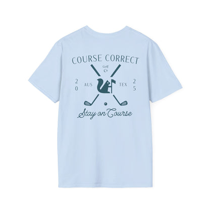 Course Correct Golf - Crossed Club Classic Golf Tee - Baby Blue - Back