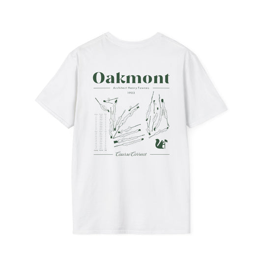Course Correct Golf - Oakmont Golf Tee - White t-shirt - Back