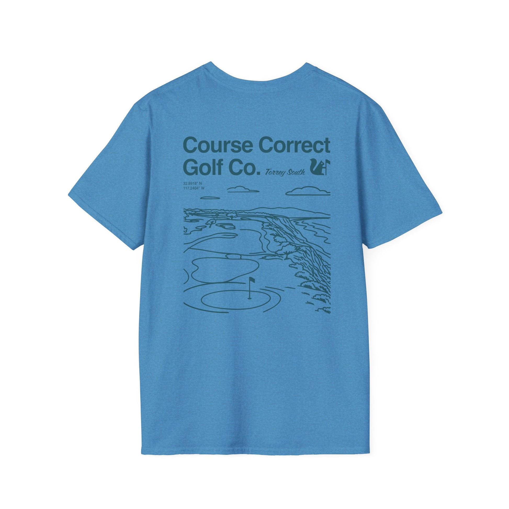 Course Correct Golf - Torrey South Golf Course Tee - Blue - Back