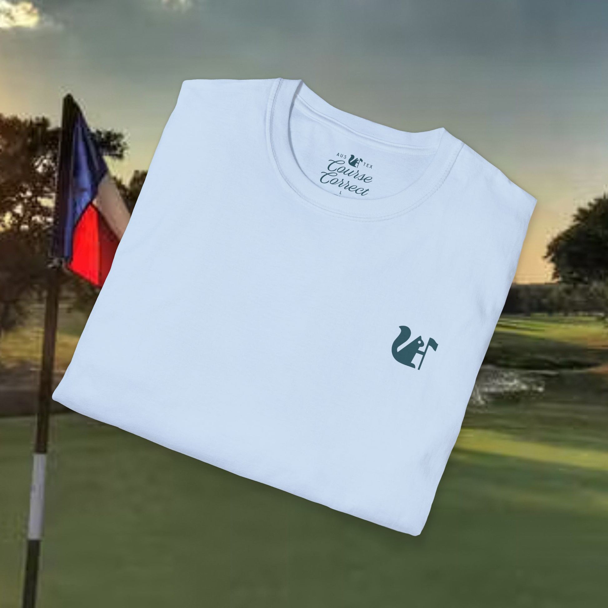 Course Correct Golf - Crossed Club Classic Golf Tee - Baby Blue - Fold