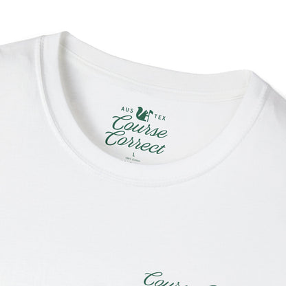 Course Correct Golf - Walking Bag Golf Tee - White t-shirt - Neck